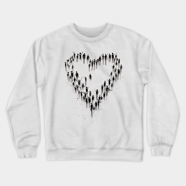 People Love Heart Crewneck Sweatshirt by Nerd_art